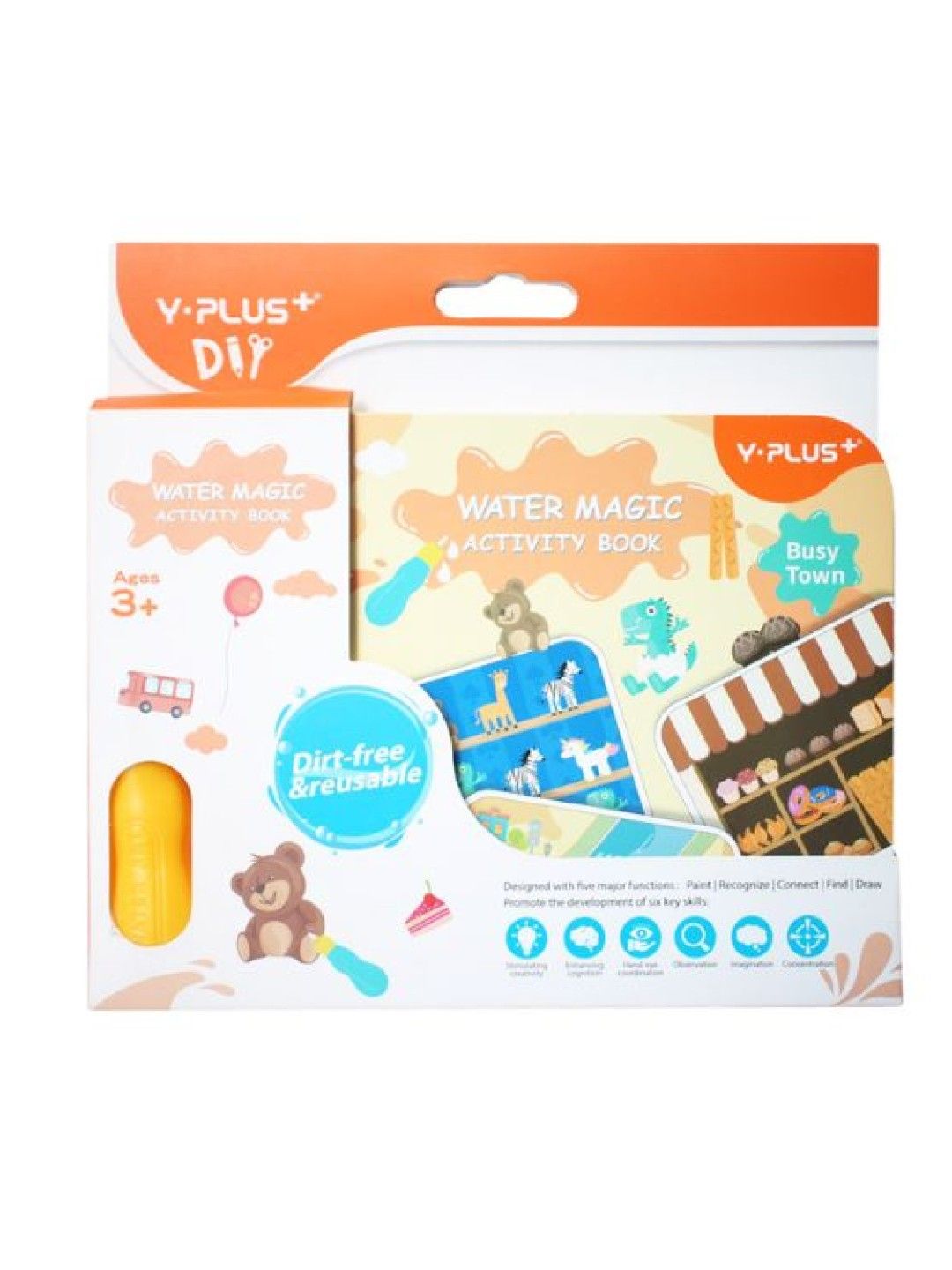 Y-PLUS+ Water Magic Activity Book - Busy Town (No Color- Image 3)