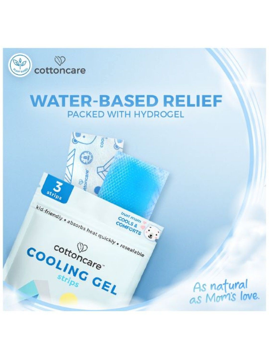Cotton Central™ Cottoncare Cooling Gel Strips 2 Pack (6 strips) (No Color- Image 2)