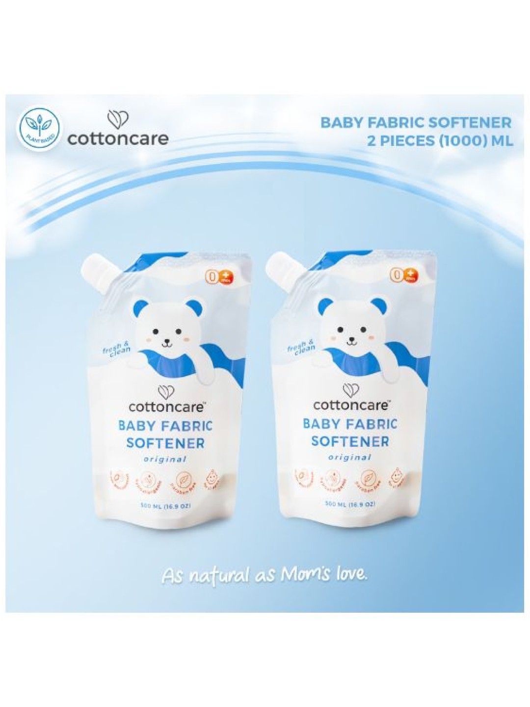 Cotton Central™ Cottoncare Baby Fabric Softener - Original 2 Pack (1000 ml) (No Color- Image 2)