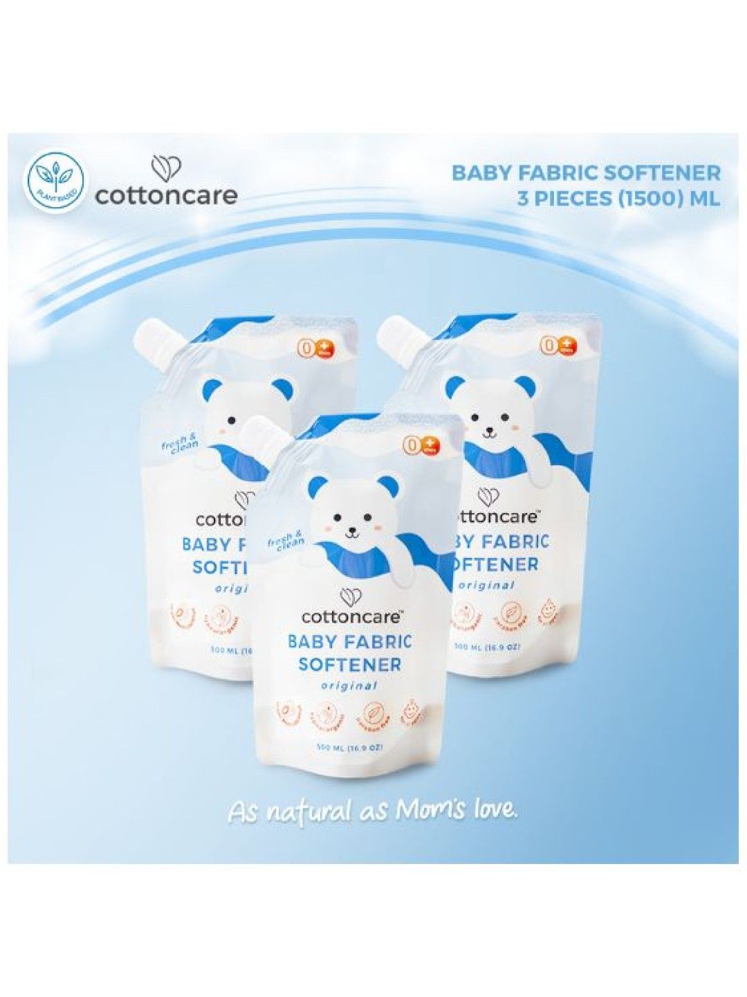 Cotton Central™ Cottoncare Baby Fabric Softener - Original 3 Pack (1500 ml) (No Color- Image 2)