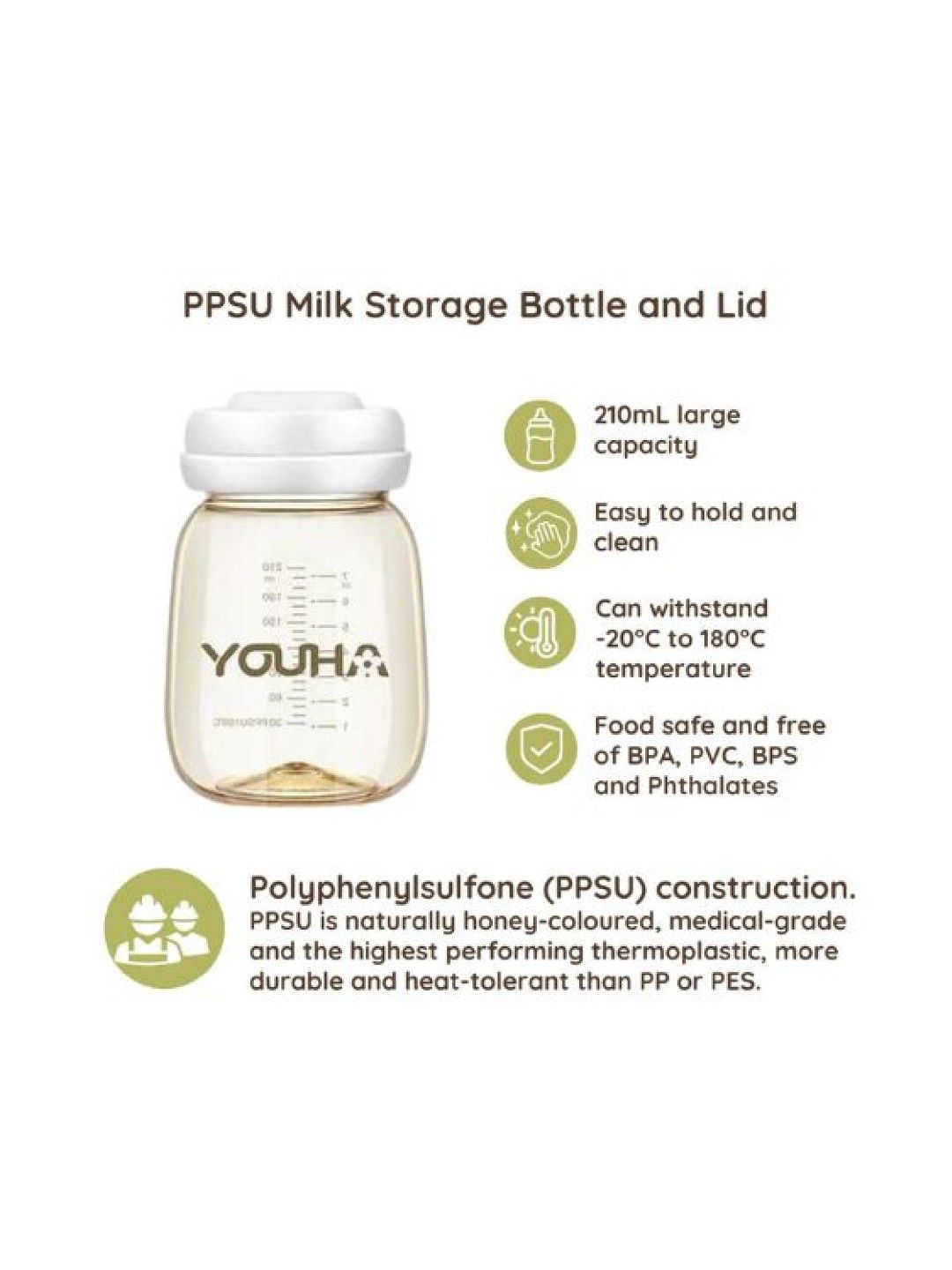 Youha PPSU Milk Storage Bottle (pack of 2) (Honey Comb- Image 2)