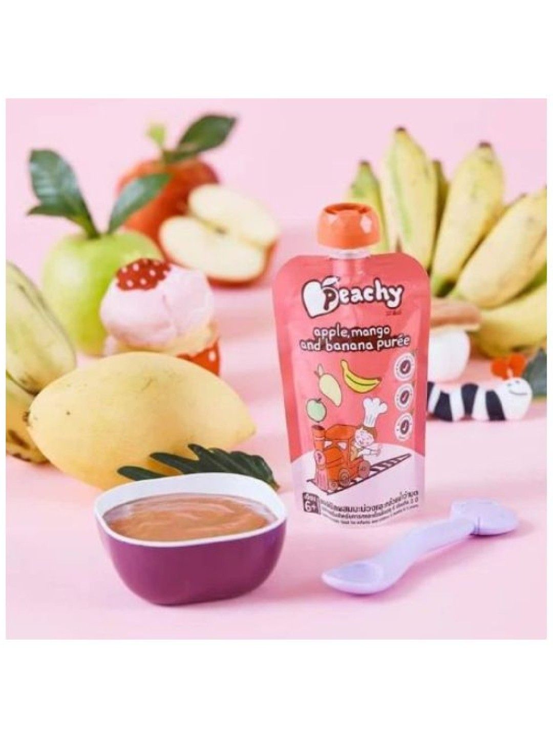 Peachy Baby Food Apple, Mango and Banana Purée (110g) (No Color- Image 2)