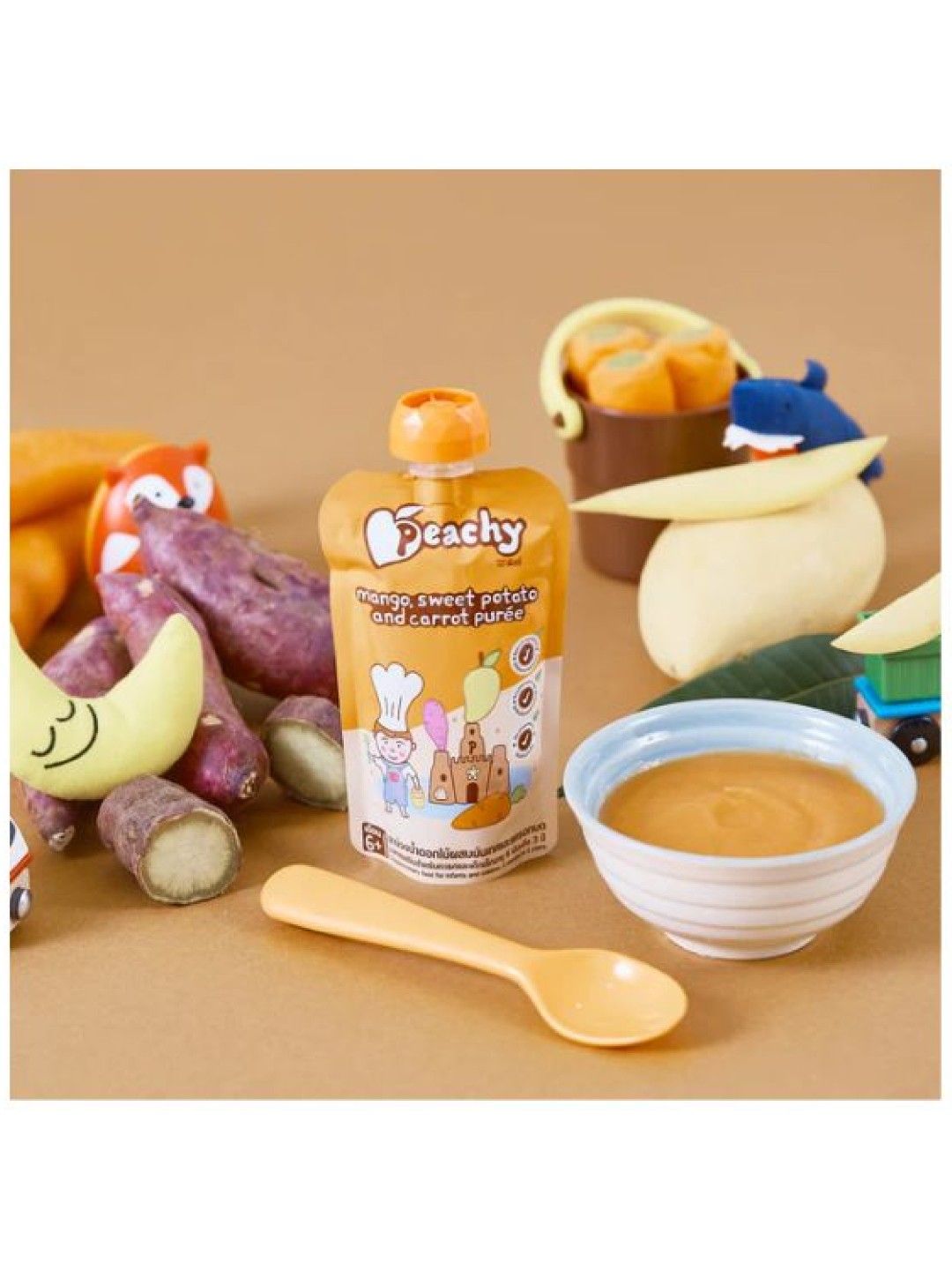 Peachy Baby Food Mango, Sweet potato and Carrot Purée (110g) (No Color- Image 2)