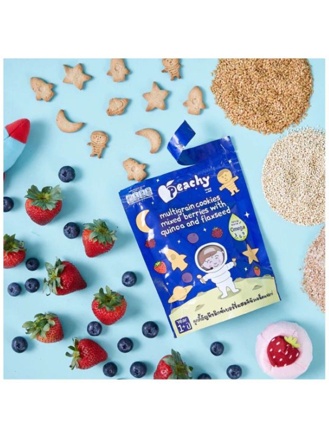 Peachy Baby Food Multigrain Cookies – Mixed Berries with Quinoa and Flaxseed (50g) (No Color- Image 2)