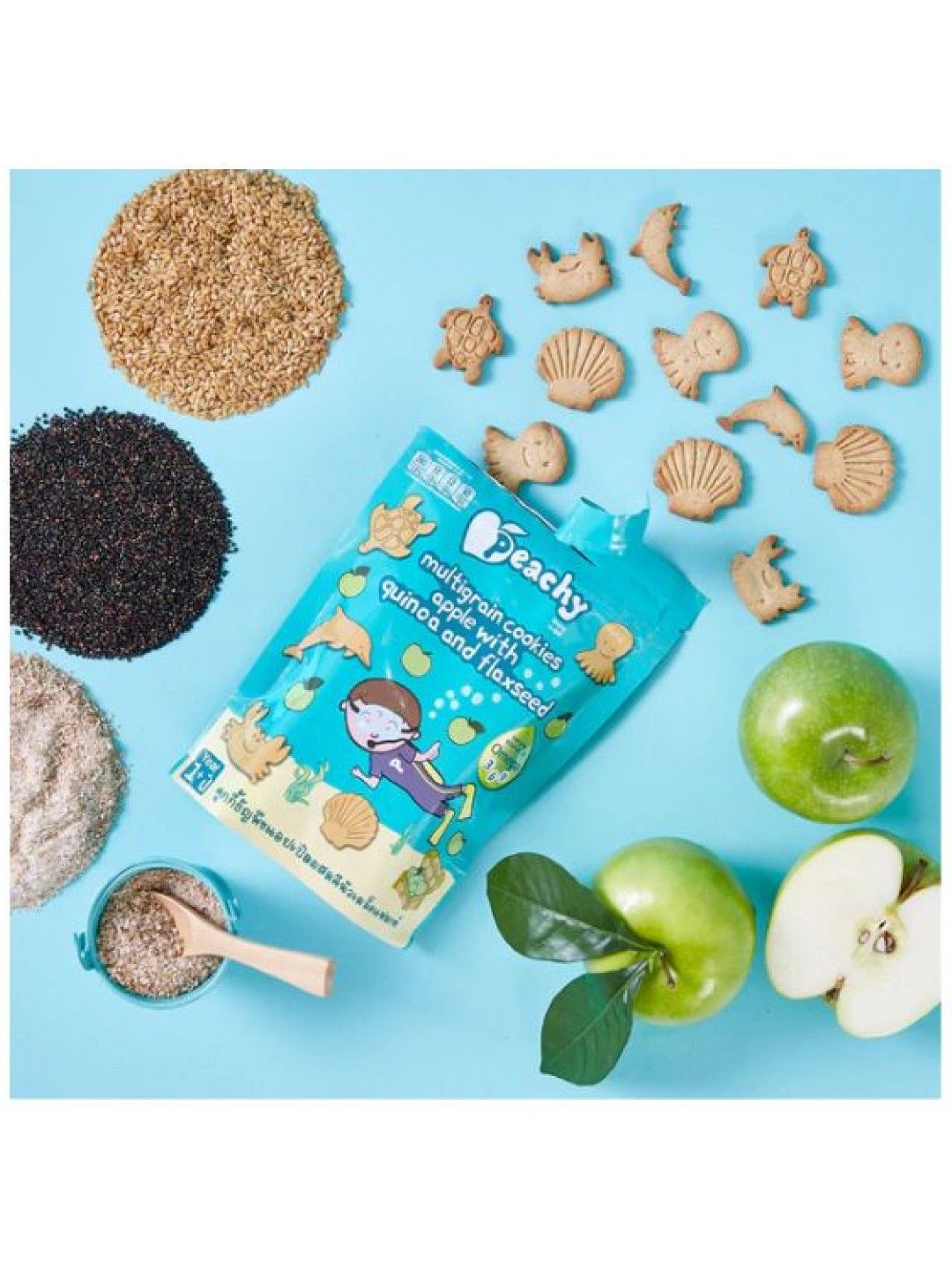 Peachy Baby Food Multigrain Cookies – Apple with Quinoa and Flaxseed (50g) (No Color- Image 2)