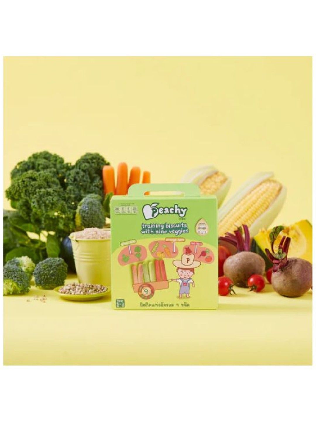 Peachy Baby Food Training Biscuits with Nine Veggies 15g x 4 packs (60g) (No Color- Image 2)