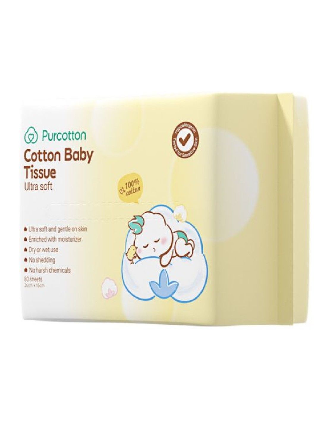 Purcotton Cotton Baby Tissue 80s (No Color- Image 2)