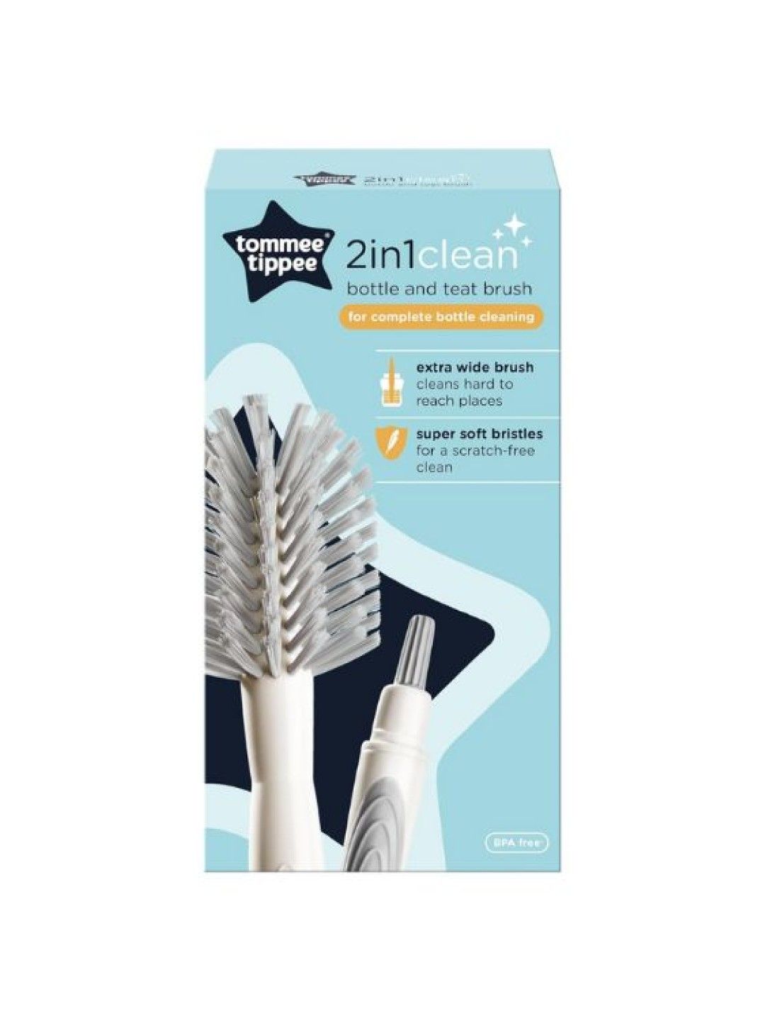 Tommee Tippee 2-in-1 Clean Bottle and Teat Brush (No Color- Image 2)