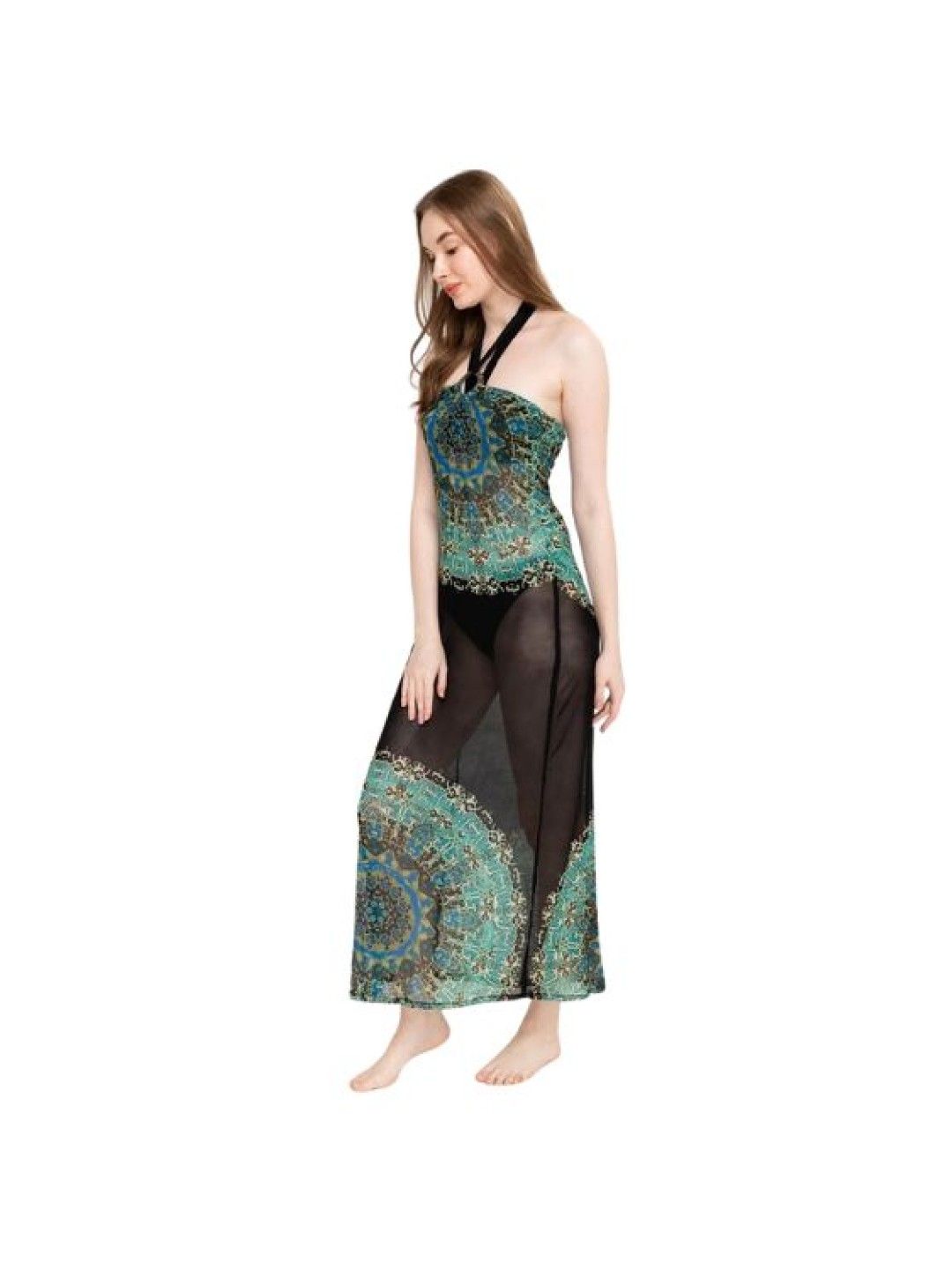 Eve's Chic Wren Sheer Cover Up Maxi Dress (Black- Image 2)
