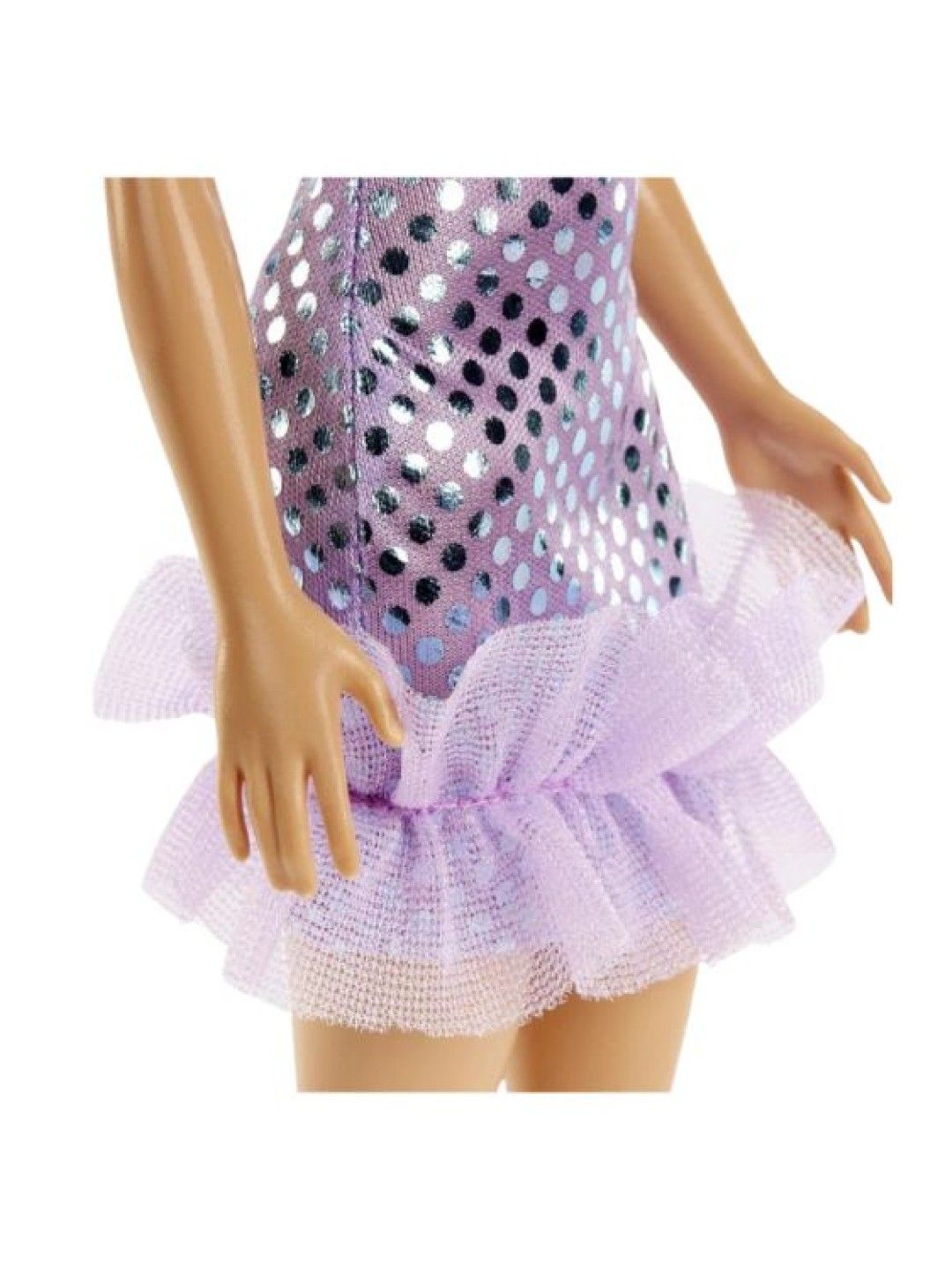 Barbie Pop Glitz Brunette Doll with Purple Metallic Dress Fashion Outfit (No Color- Image 3)