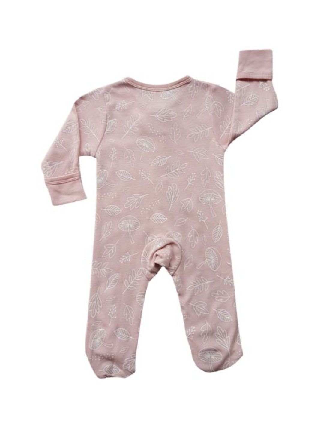 Babysoy Peony Leaf Zipper Footie (No Color- Image 2)