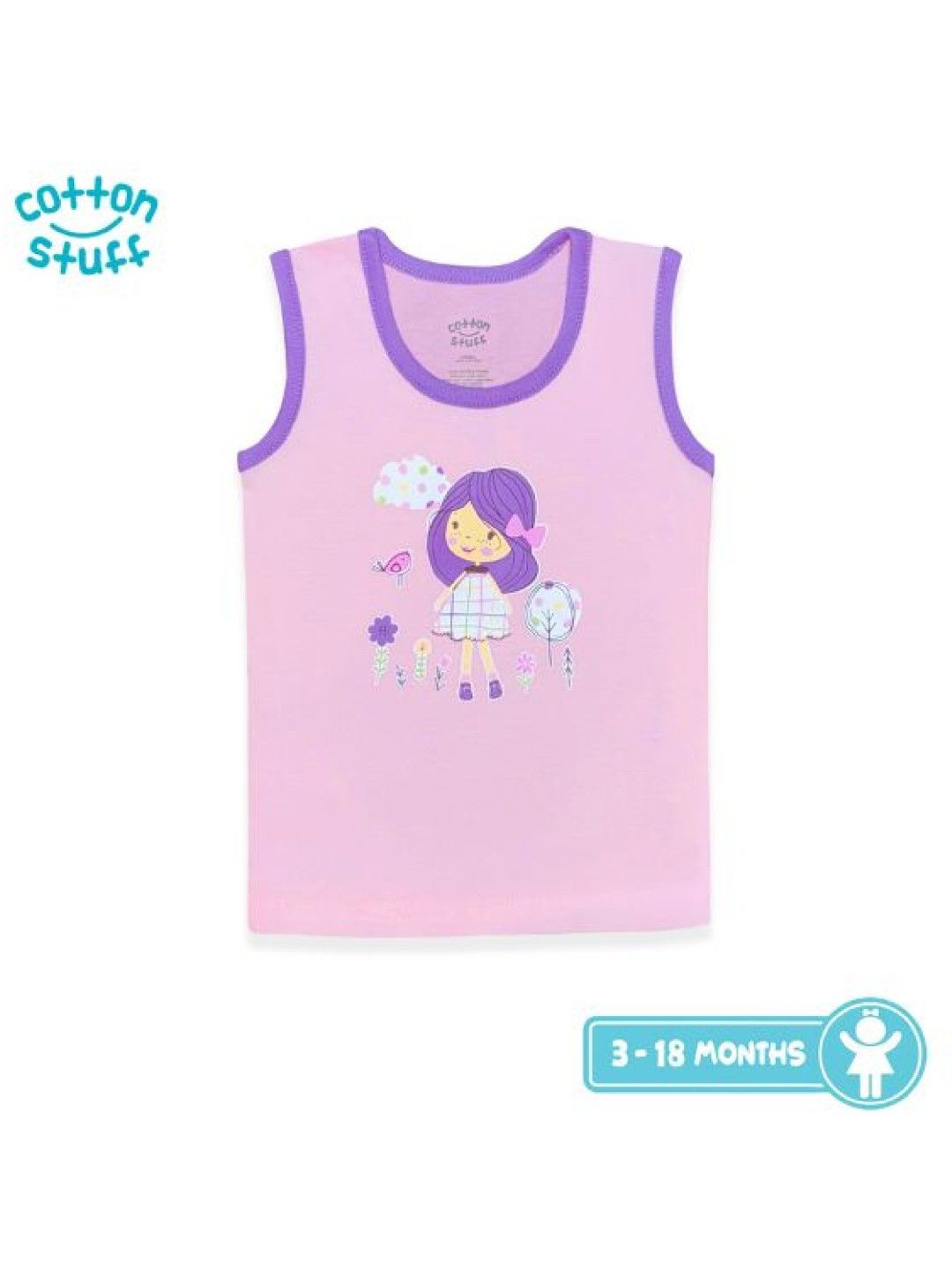 Cotton Stuff 3-piece Sando (Pattern - Girl) (No Color- Image 2)