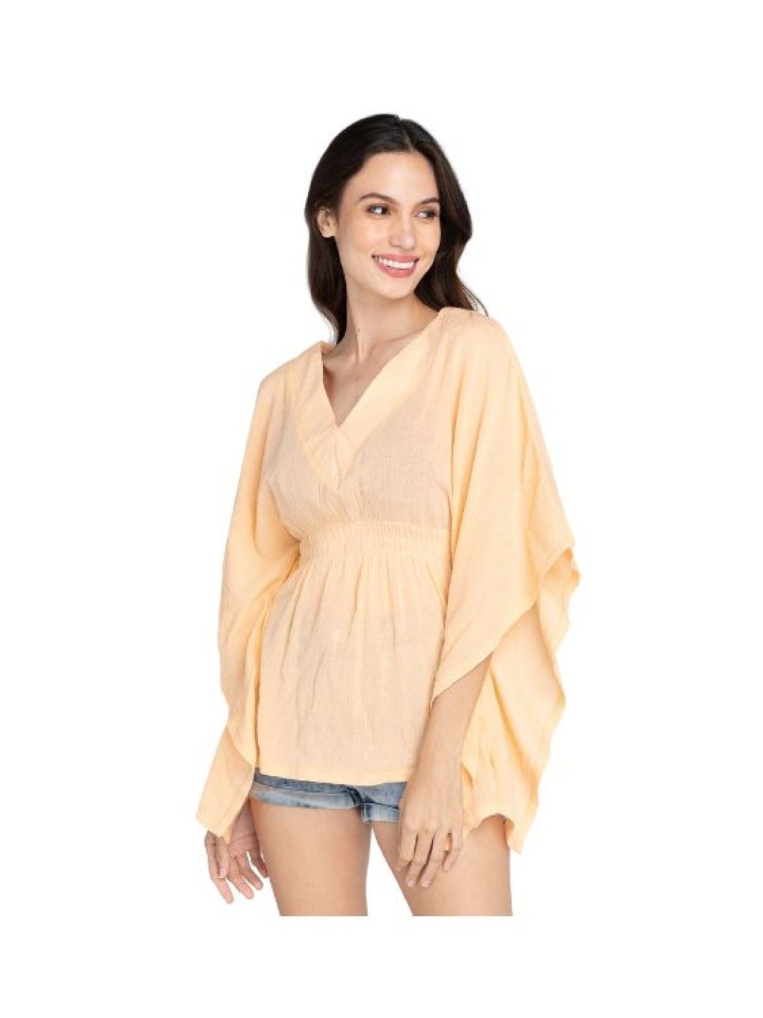 Eve's Chic Diana V Neck Tunic Blouse (Orange- Image 2)