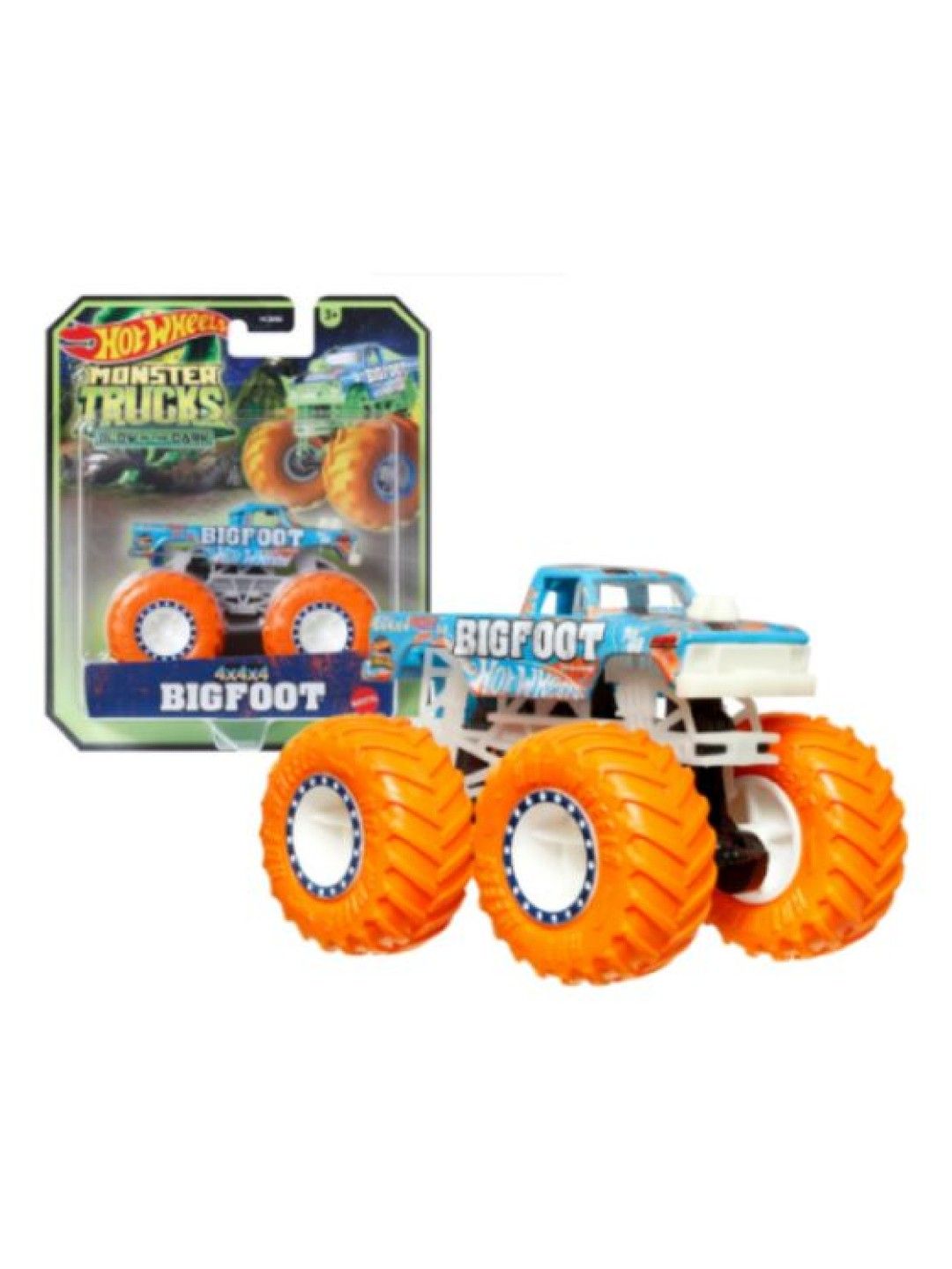 Hot Wheels Monster Trucks 1:64 Glow in the Dark Diecast - Bigfoot (No Color- Image 2)