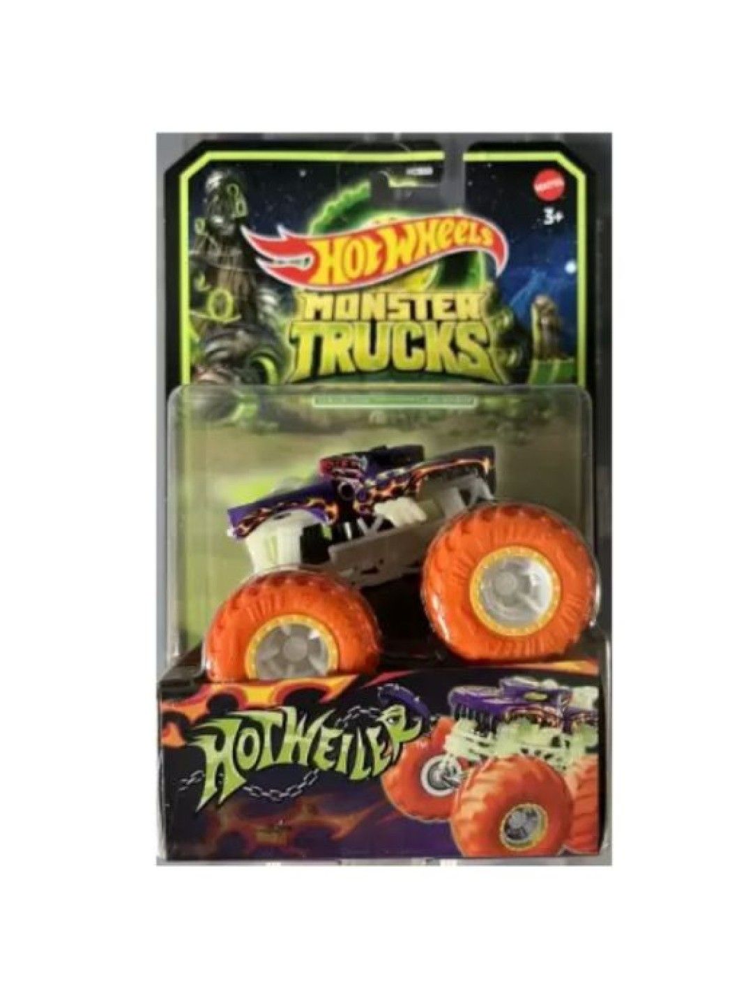 Hot Wheels Monster Trucks 1:64 Glow in the Dark Diecast - Hotweiler (No Color- Image 2)