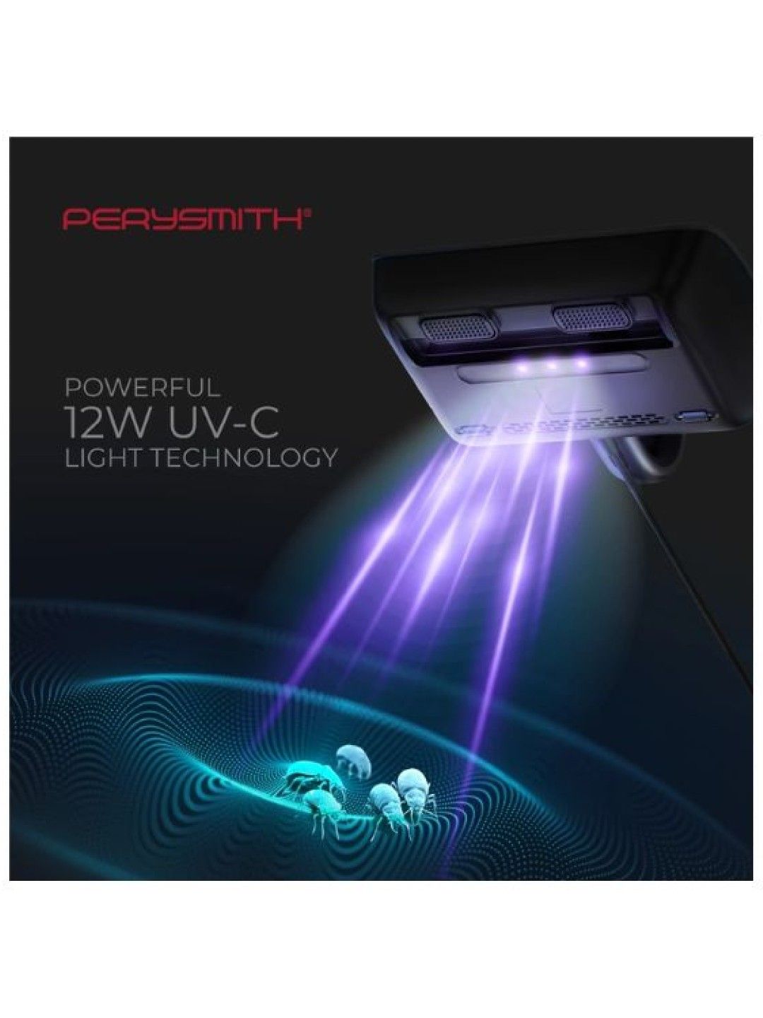 Perysmith Dust Mite Cordless Vacuum Cleaner with UV Sterilizer - V20PRO (No Color- Image 2)
