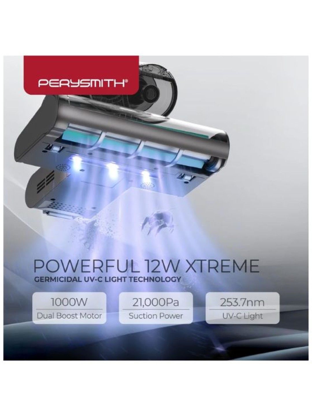Perysmith Dust Mite Corded Vacuum Cleaner with UV and Mite Sensors - V30PRO (No Color- Image 2)