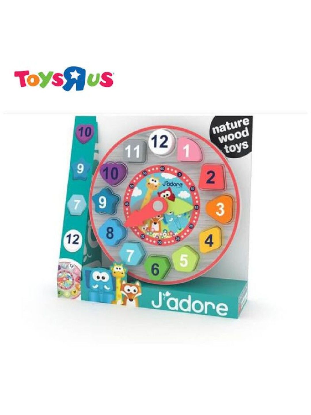 Toys R Us J'adore Nature Wood Toys Learning Wooden Clock Deluxe (No Color- Image 2)