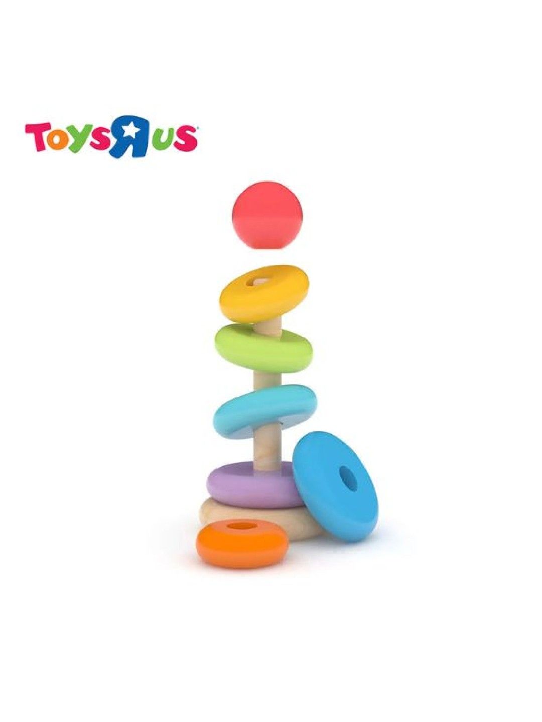 Toys R Us J'adore Rainbow Wooden Ring Stacker (No Color- Image 2)