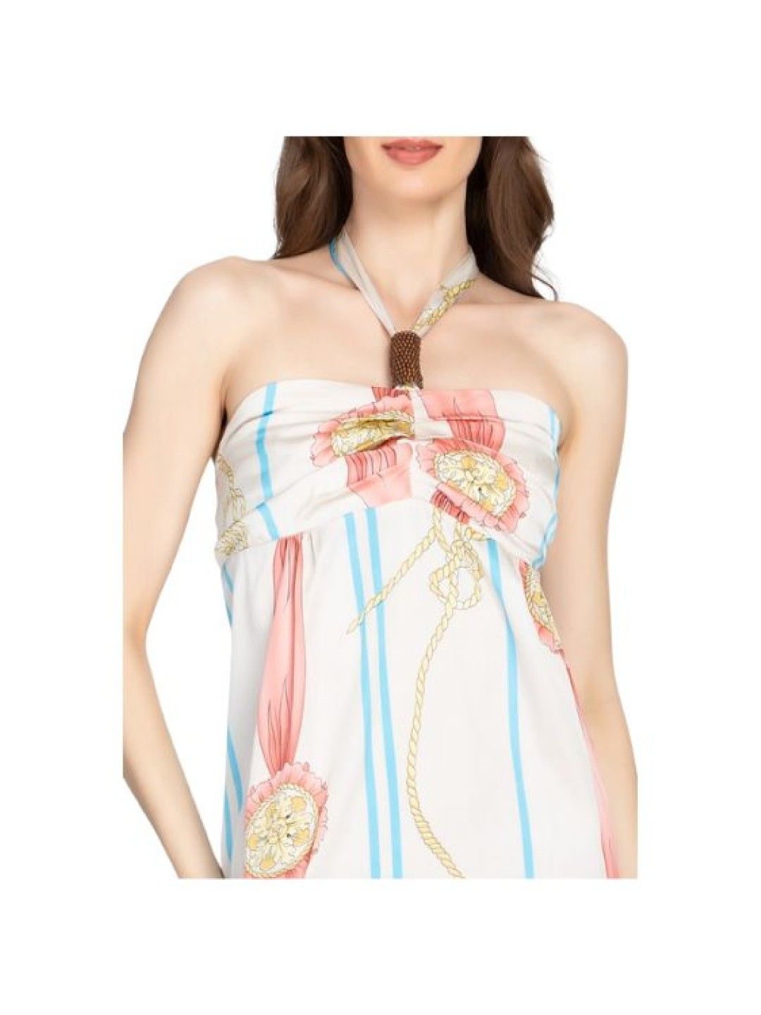 Eve's Chic Opal Bandeu Maxi Dress (Peach- Image 2)