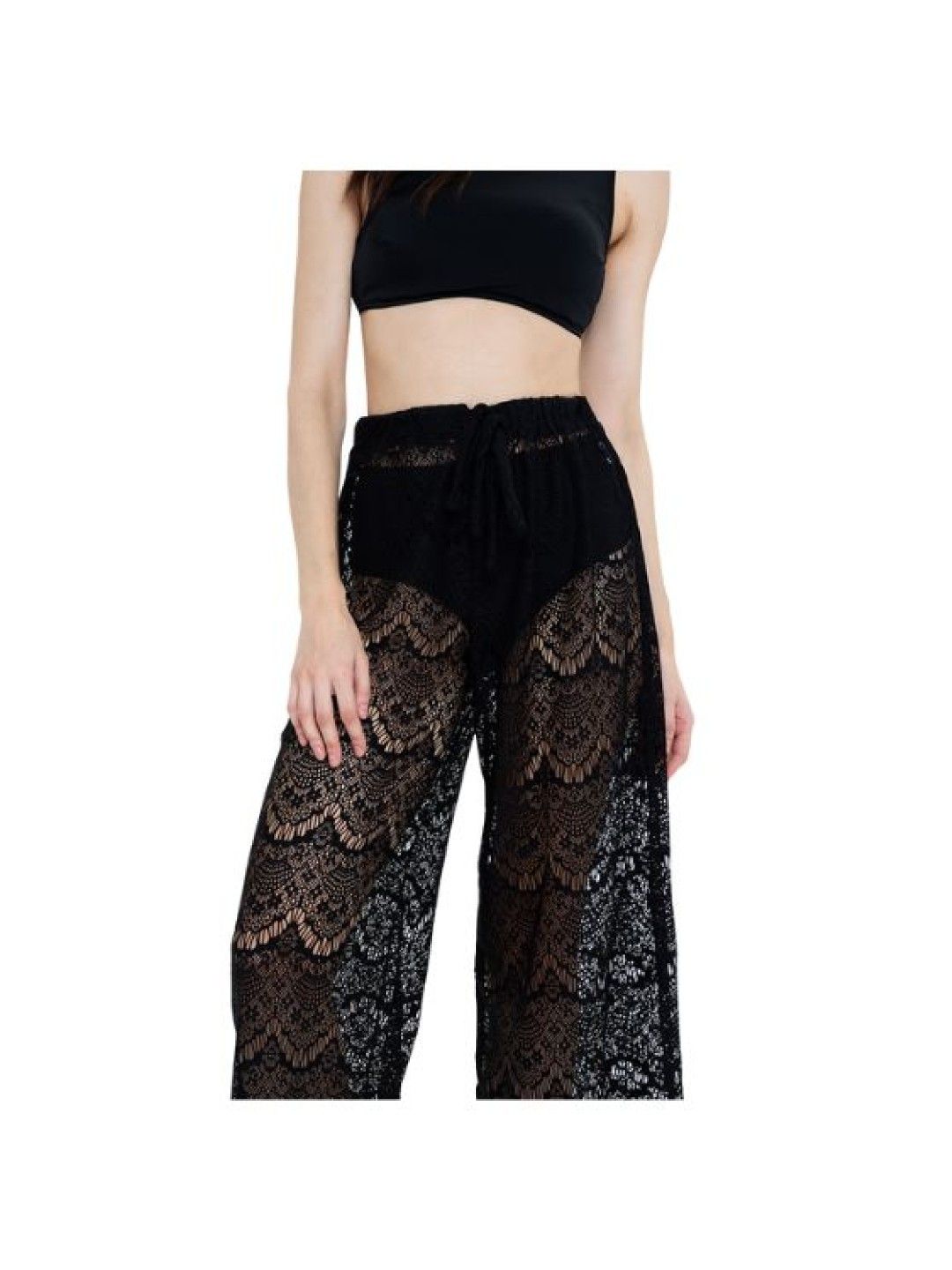 Eve's Chic Lailah Wide Legged Beach Pants (Black- Image 2)