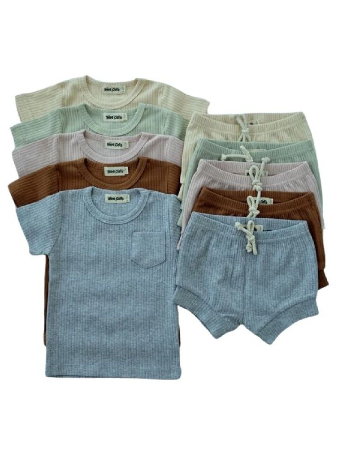 Wee Oats Waffle Shirt & Shorts Set (Gray- Image 2)