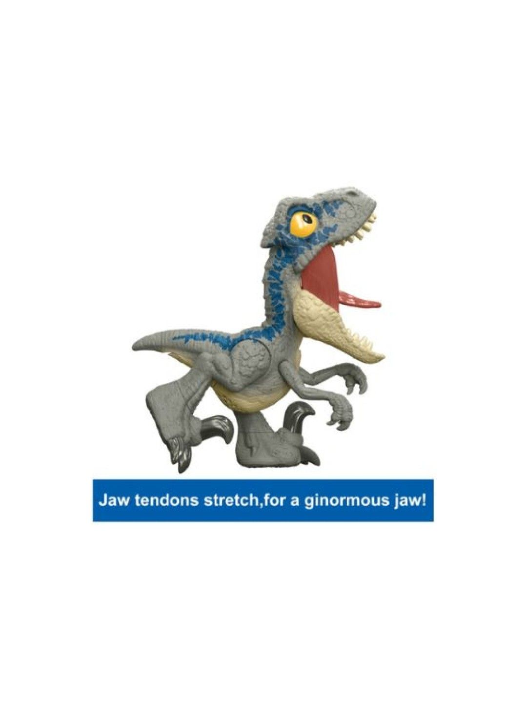 Jurassic World Mega Roar Blue Velociraptor Dinosaur Toy With Sound & Stretchable (No Color- Image 2)