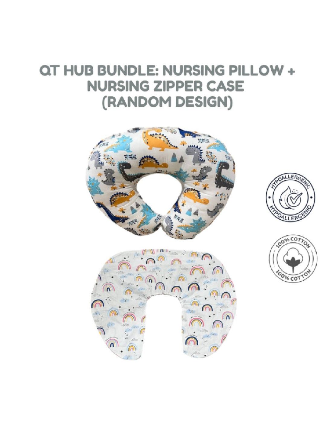 QT Hub [Bundle] Nursing Pillow + Nursing Zipper Case (Random Design) (No Color- Image 2)