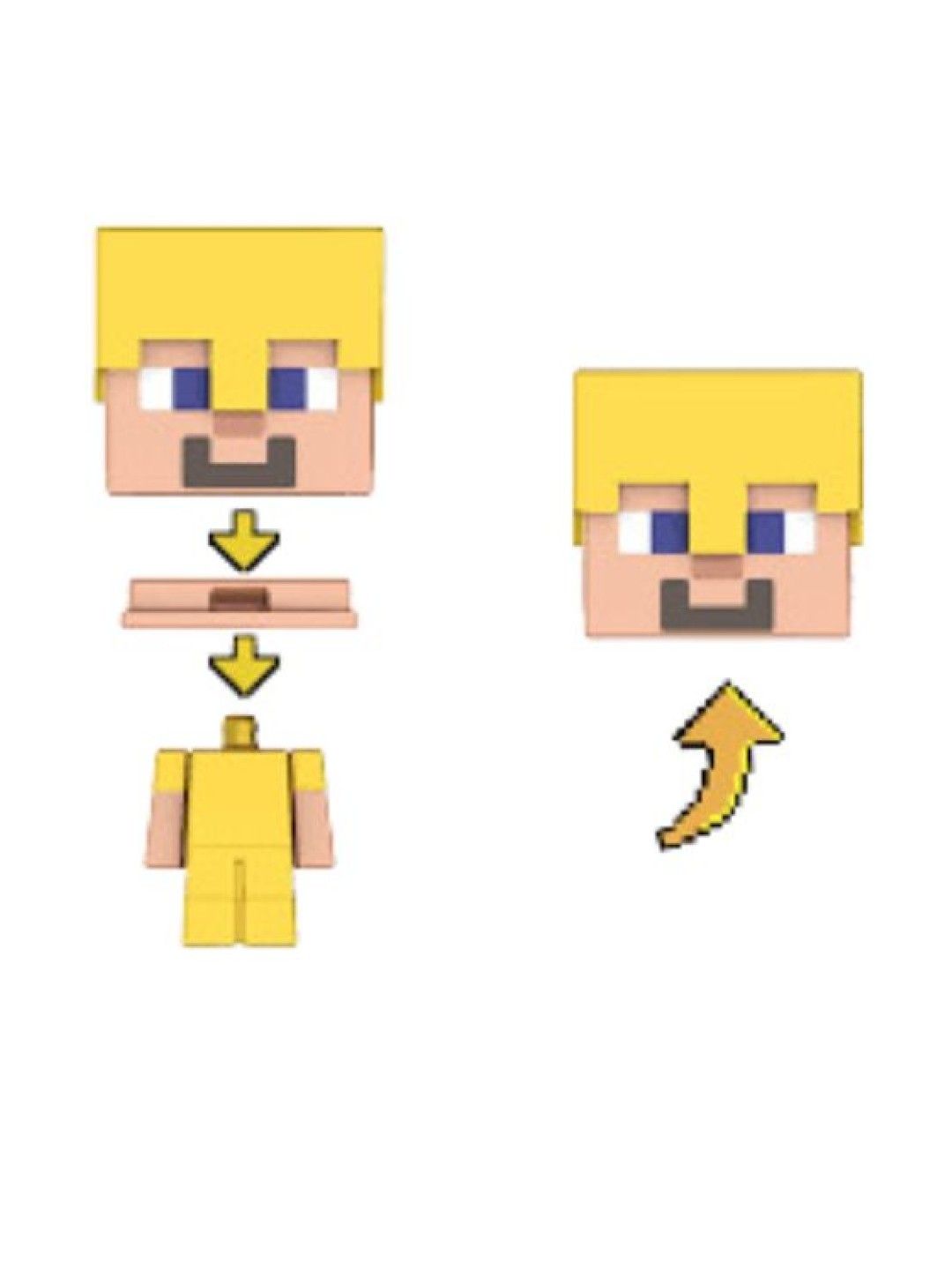 Minecraft Mob Head Boxed Mini Figures - Gold Armor Steve (No Color- Image 2)