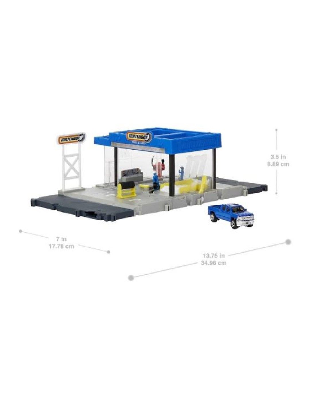 Matchbox Action Drivers Auto Shop Playset with 1 Chevy Silverado, Moving Parts & Figures (No Color- Image 2)