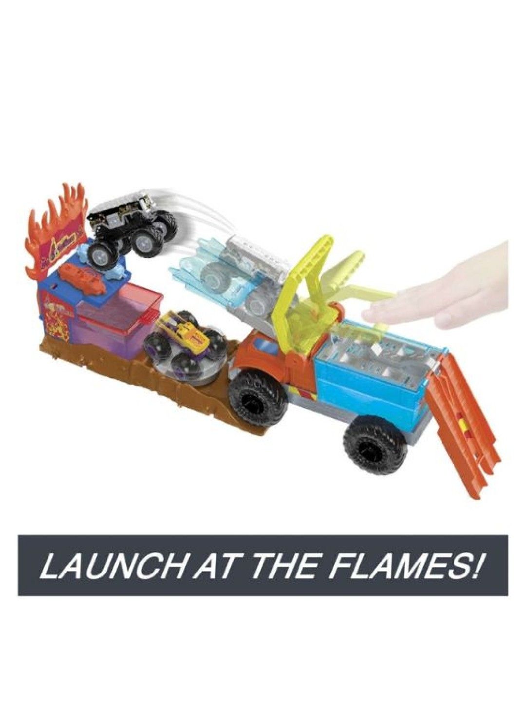 Hot Wheels Monster Trucks Arena Smashers Color Shifters 5-Alarm Rescue Playset (No Color- Image 2)