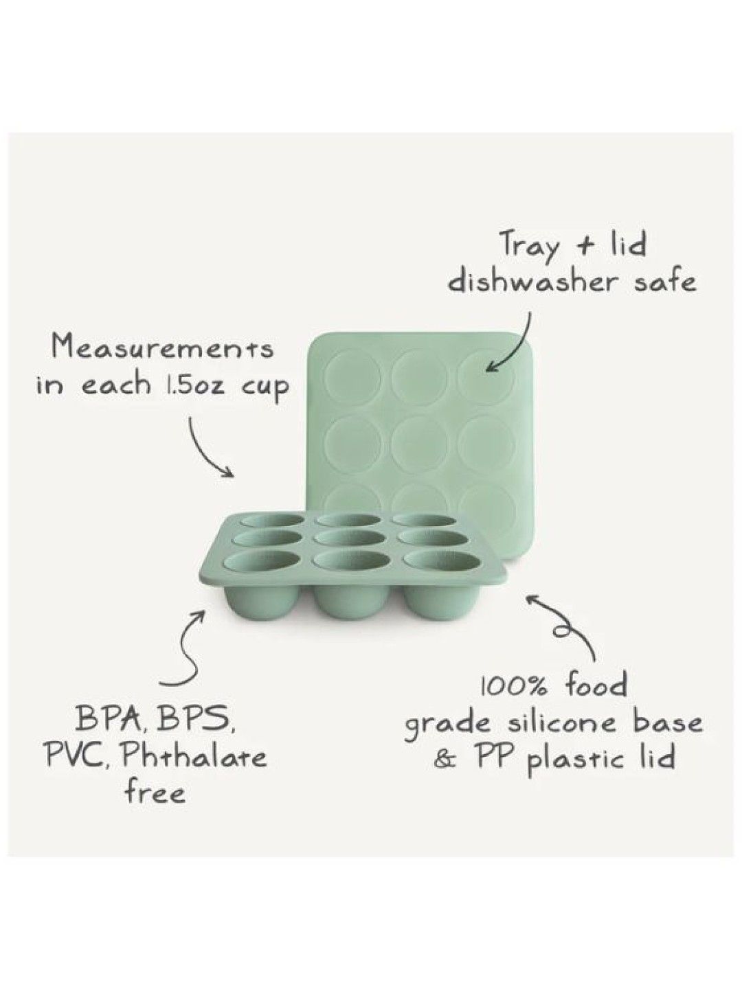 Mushie Baby Food Freezer Tray (Cambridge Blue- Image 2)