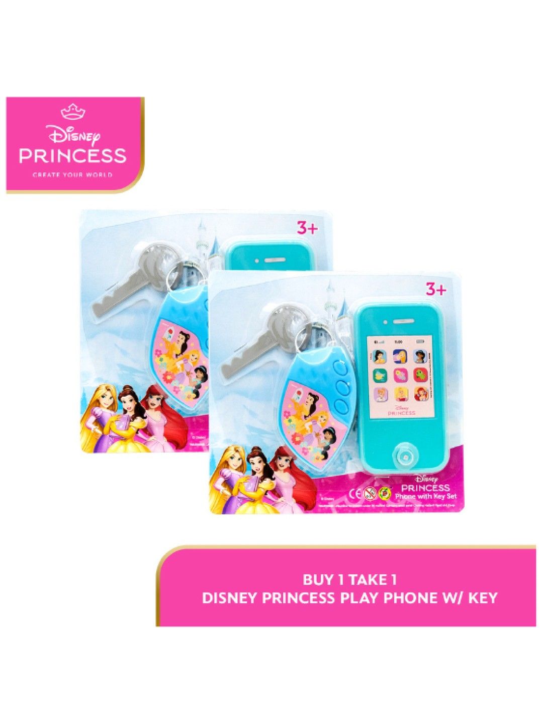 Disney Princess Buy 1 Take 1 Play Phone with Key Toys (No Color- Image 2)