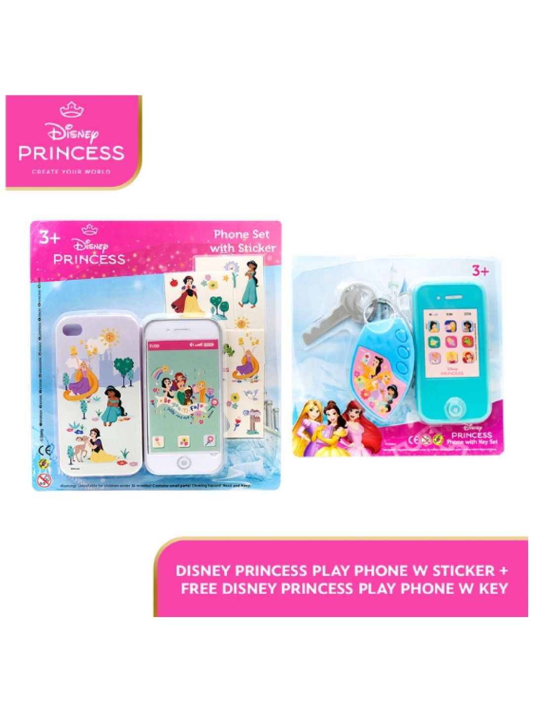 Disney Princess Phone Set with Sticker and Keys (No Color- Image 2)