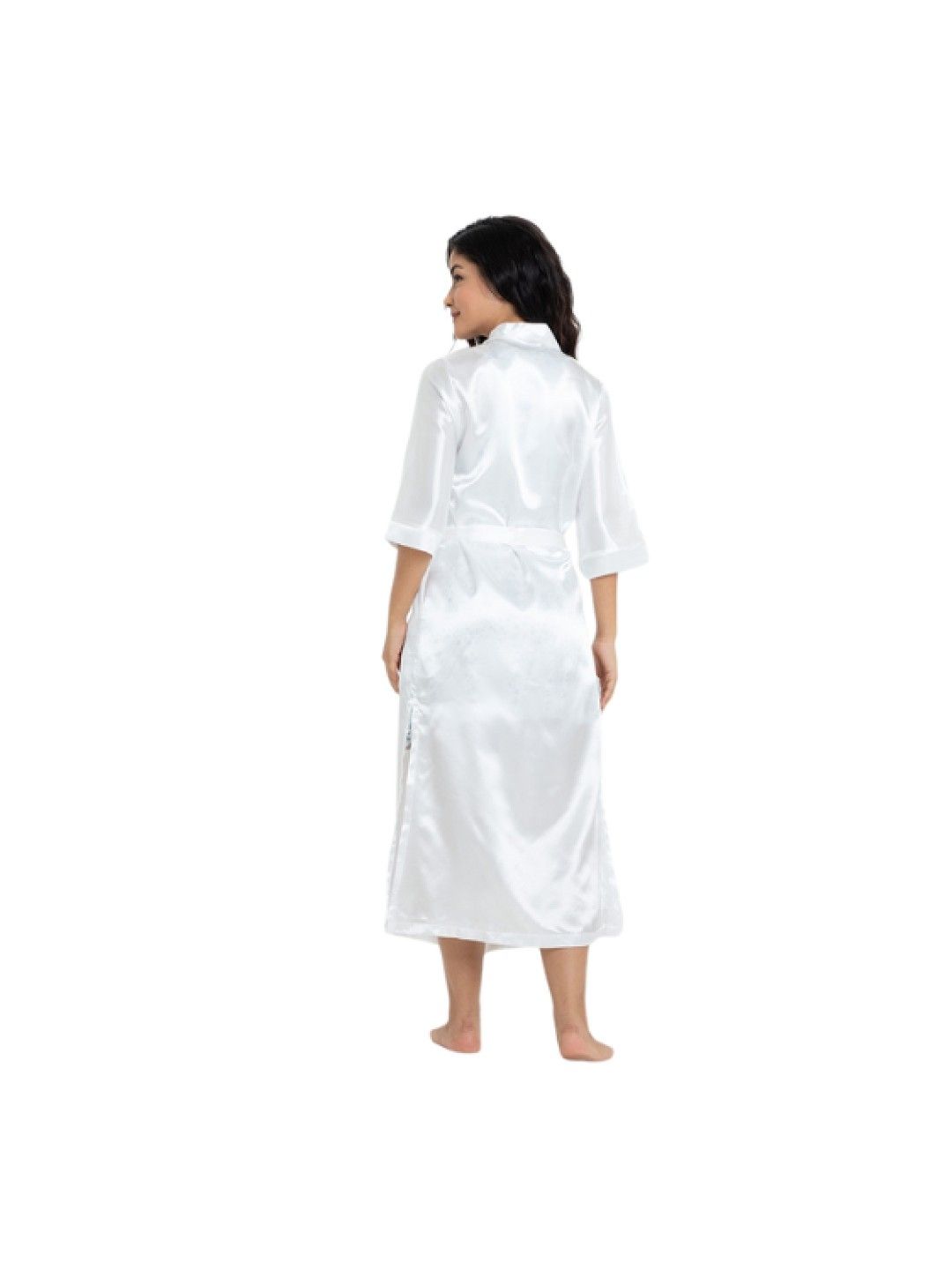 SleepyHead Erika Long Kimono Robe (White- Image 2)