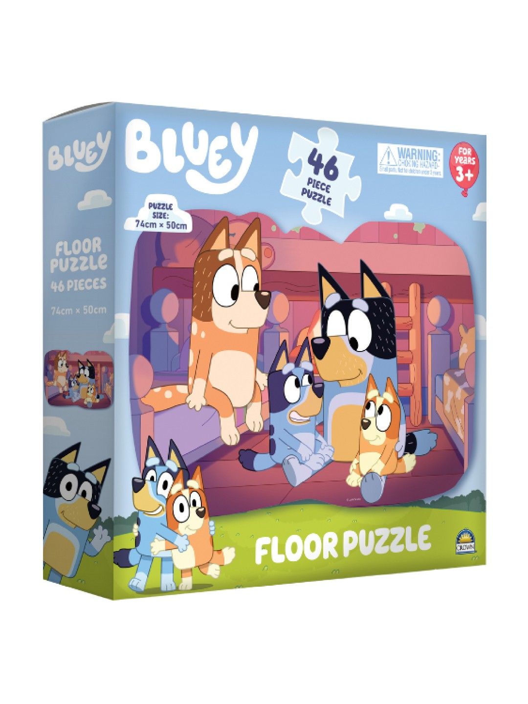 Bluey Frame Tray Puzzle 3pack and 46 piece Floor Puzzle (No Color- Image 2)