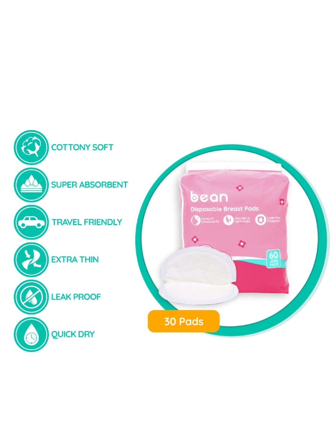 bean [Bundle of 2] Breastmilk Storage Bags + Disposable Breast Pads (No Color- Image 3)