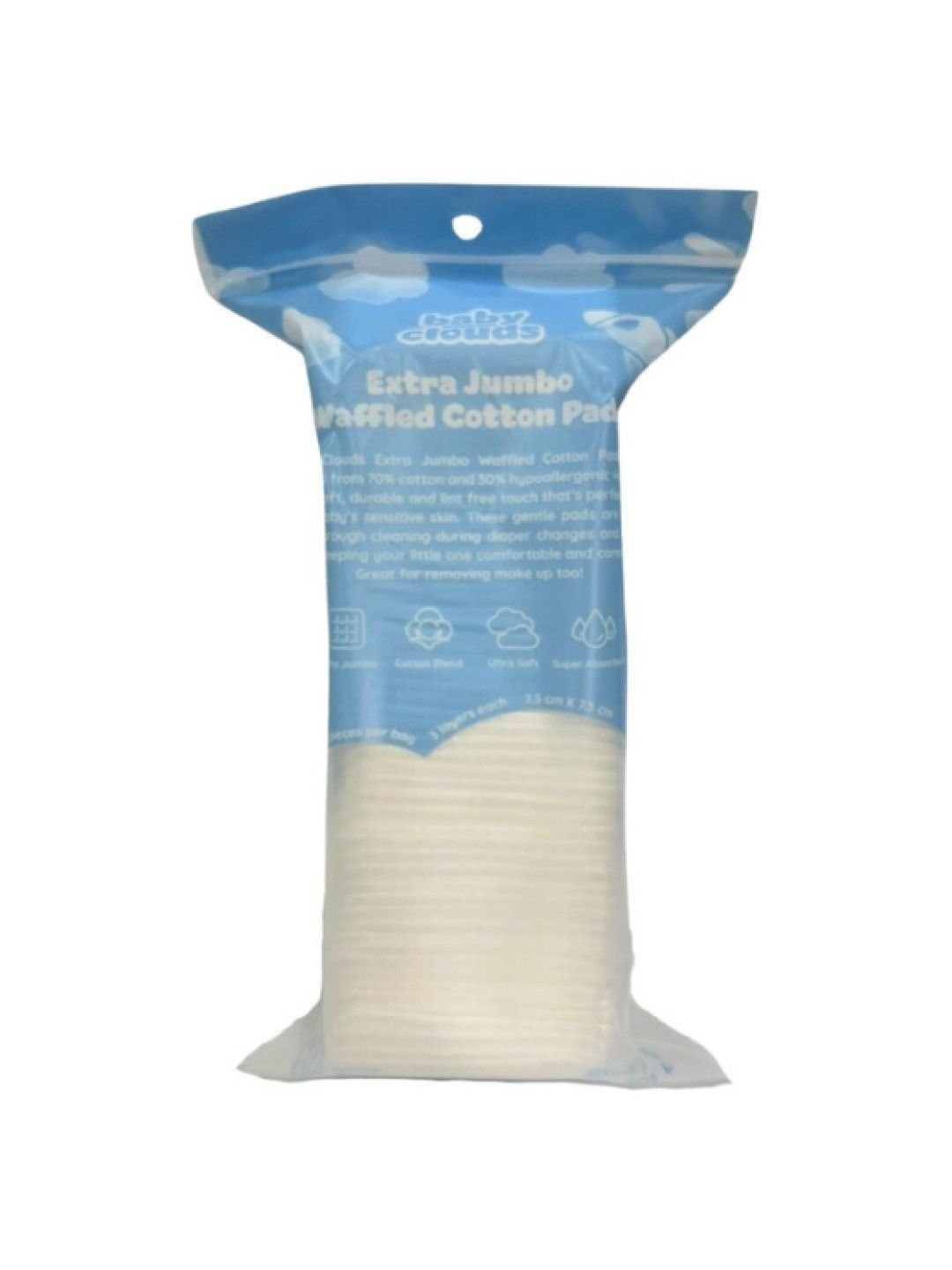 Baby Clouds Extra Jumbo Waffled Cotton Pads (No Color- Image 2)