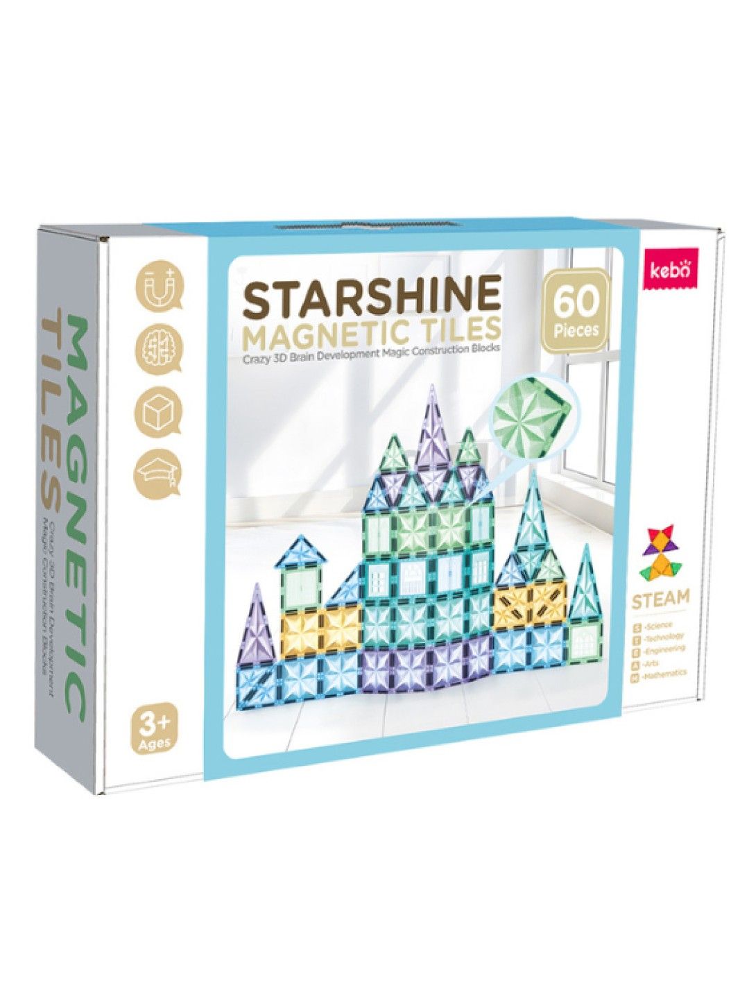 Kebo Starshine Magnetic Tiles (60 pcs) (No Color- Image 4)