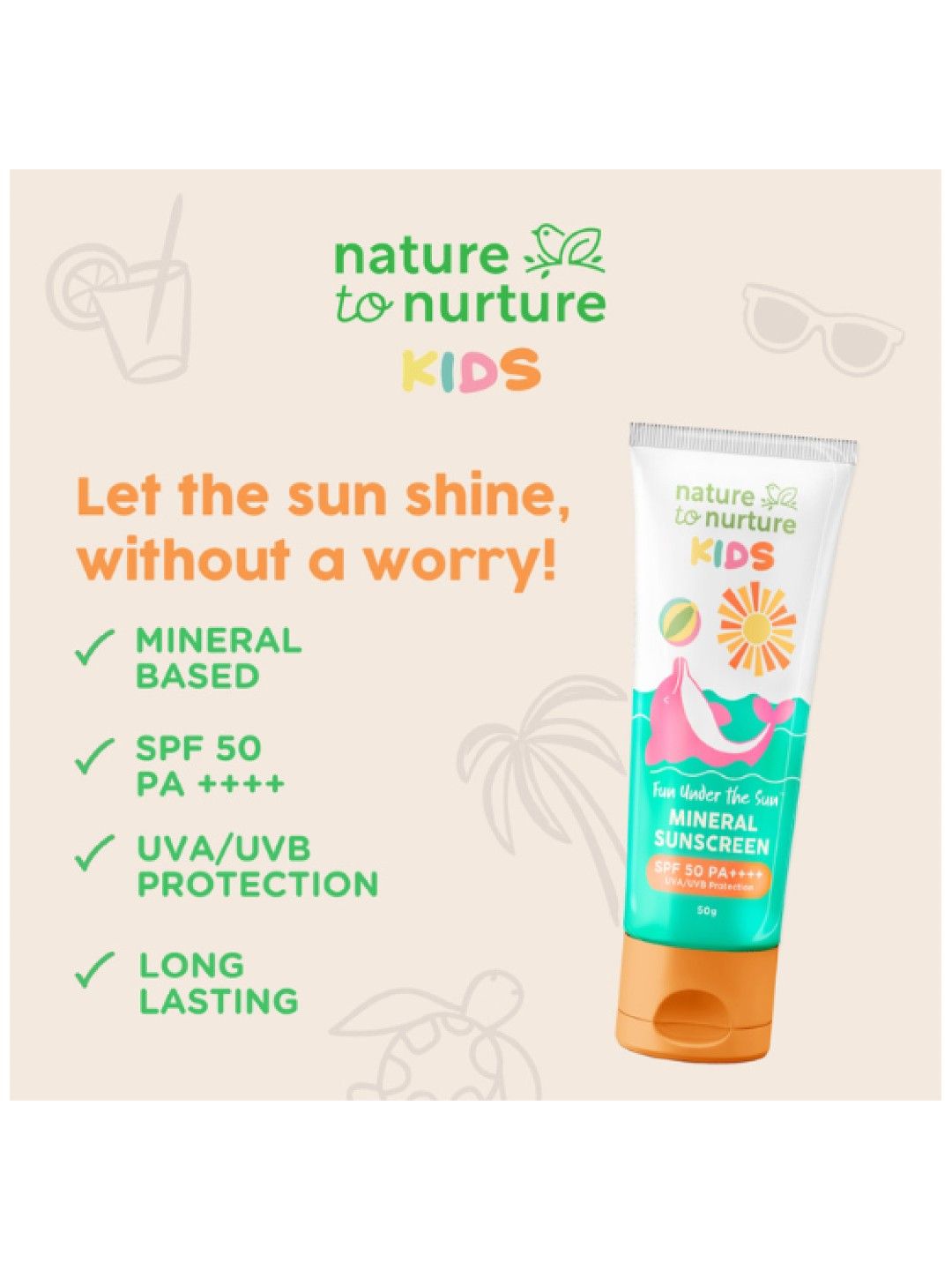 Nature to Nurture Fun Under The Sun Mineral Sunscreen (50g) (No Color- Image 2)