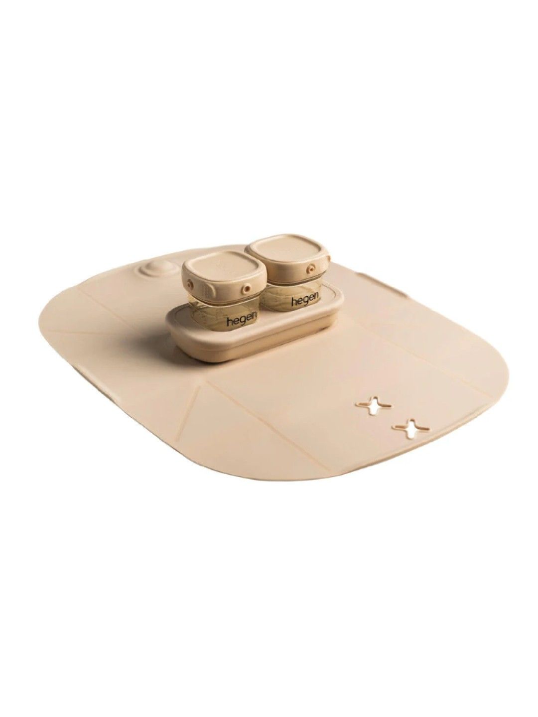 Hegen Mealtime Starter Kit with Foldable Placemat - Taupe (No Color- Image 2)
