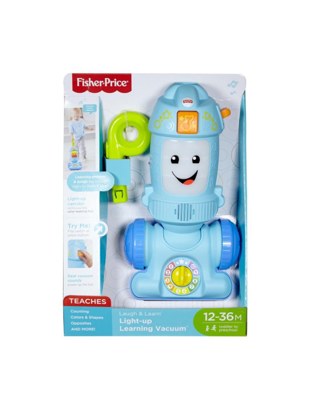 Fisher Price Laugh and Learn Light-Up Learning Vacuum Electronic Toddler Push Toy (No Color- Image 2)