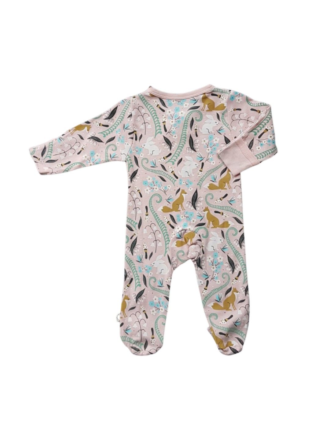 Babysoy Fox Peony Zipper Footie (No Color- Image 2)