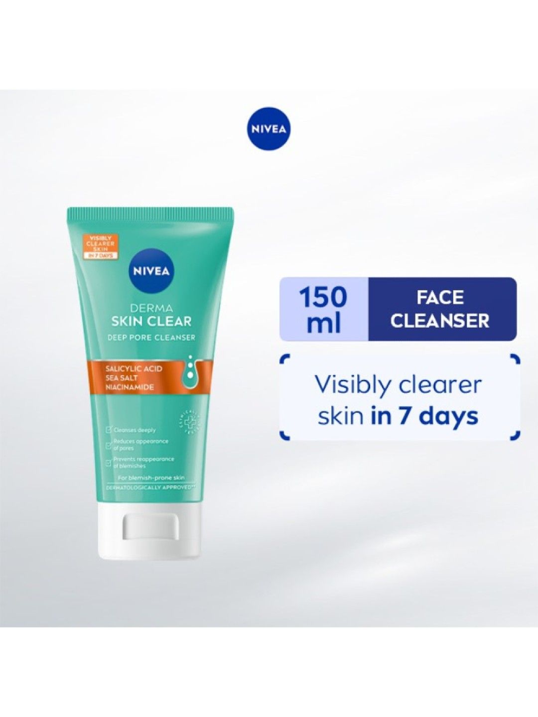 NIVEA Derma Skin Clear Gel Facial Wash with Salicylic Acid & Niacinamide (150ml). (No Color- Image 2)