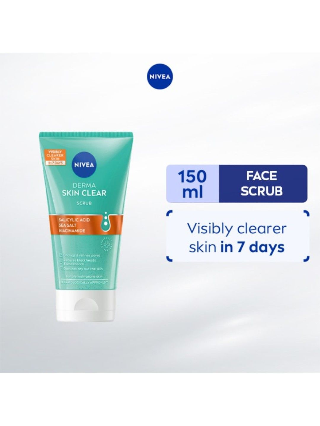 NIVEA Derma Skin Clear Face Scrub with Salicylic Acid & Niacinamide (150ml) (No Color- Image 2)