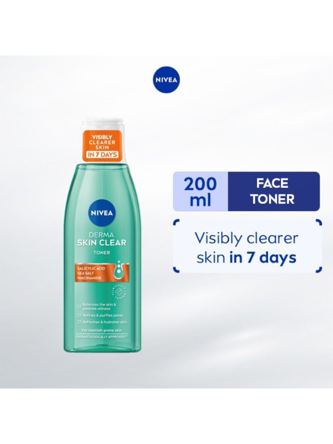 NIVEA Derma Skin Clear Toner with Salicylic Acid & Niacinamide (200ml) (No Color- Image 2)
