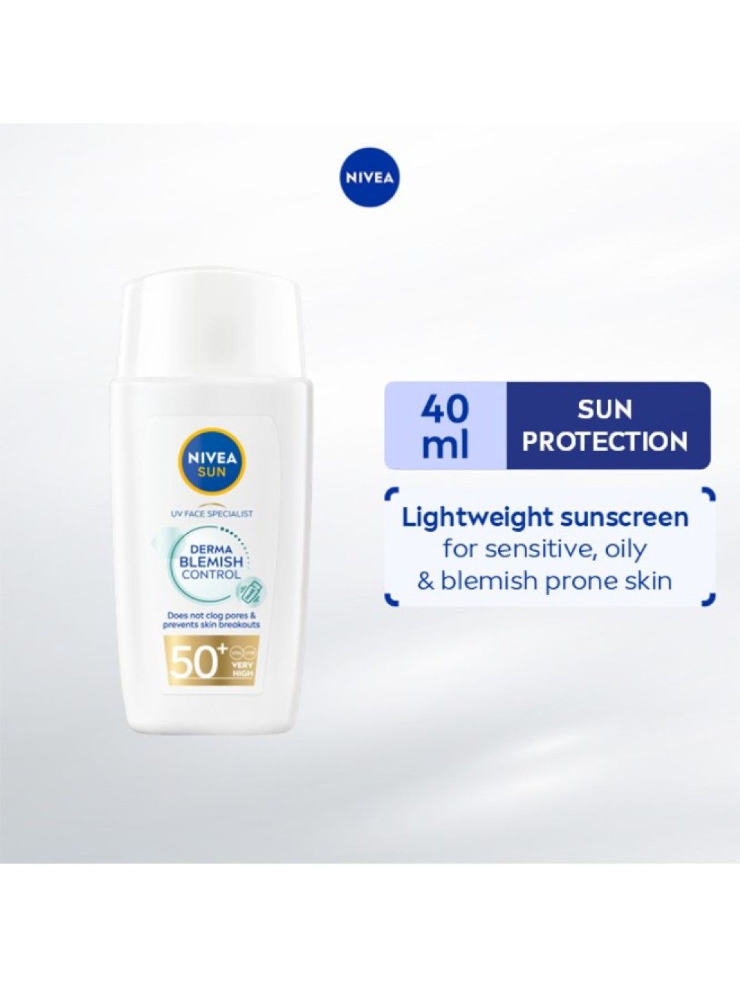 NIVEA Sun Derma UV Face Specialist: Blemish Control Sunscreen with Niacinamide (40ml) (No Color- Image 2)