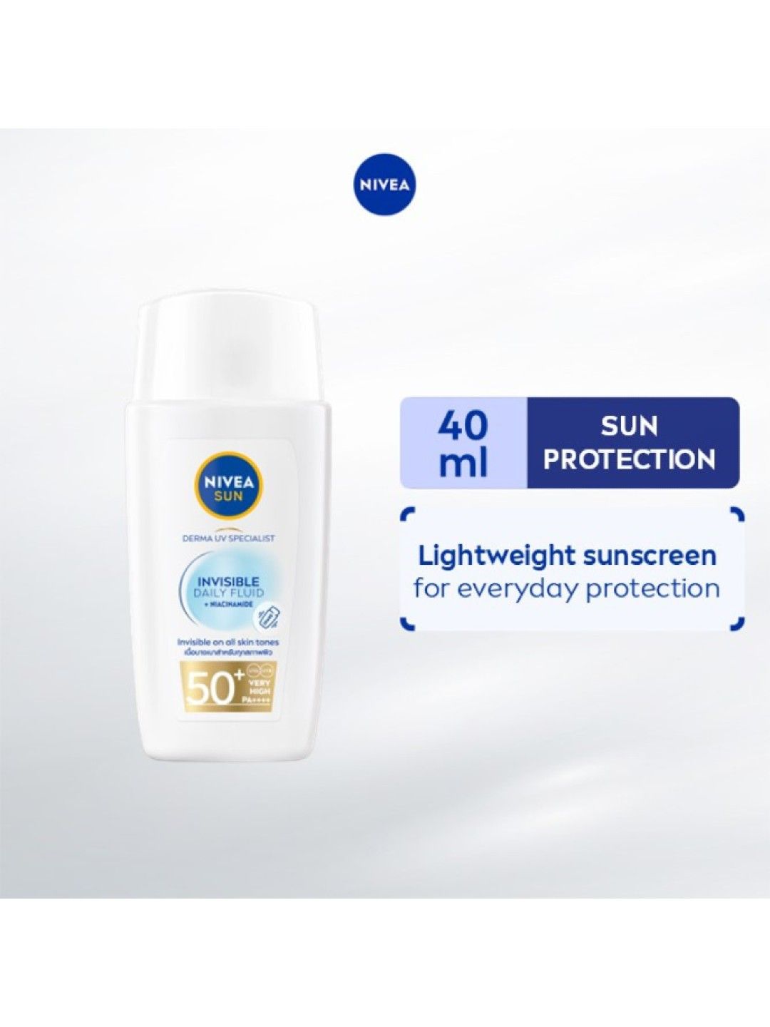 NIVEA Sun Derma UV Specialist: Invisible Daily Fluid Sunscreen with Niacinamide (40ml) (No Color- Image 2)