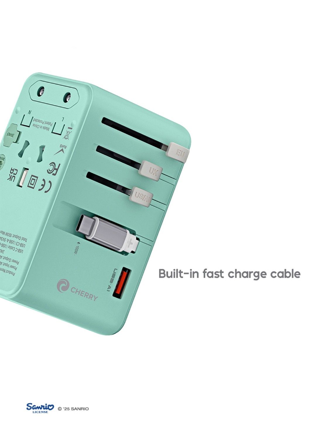 Cherry Sanrio Characters Pochacco 100W Universal Travel Adapter (No Color- Image 3)
