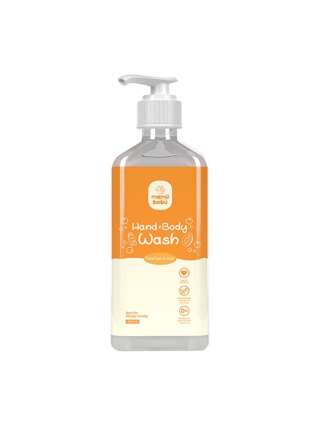 Mamu Bebu Natural Body Wash - PawPaw & Milk (500ml) (No Color- Image 1)